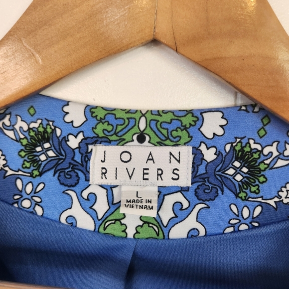 Joan Rivers Blue Open Front Lightweight Blazer Jacket Dressy Womens Size Large - Picture 5 of 9